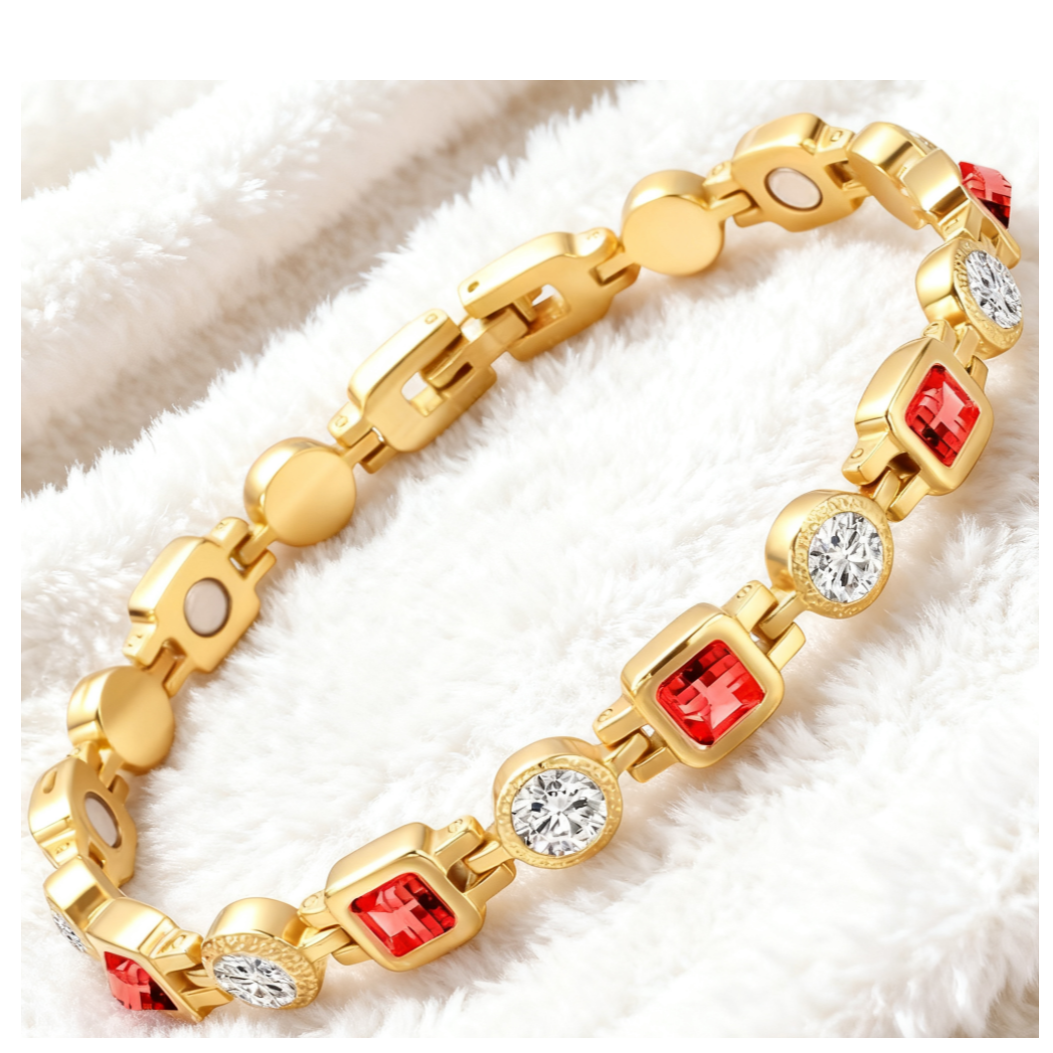 非金属珐琅手链 稀土永磁红宝手链