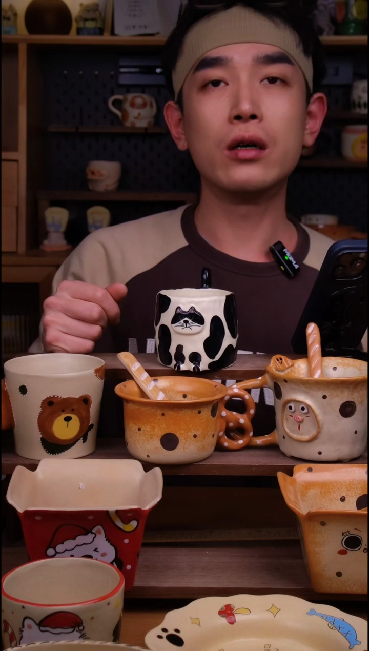 杯子陶景德镇可爱设计师款陶瓷