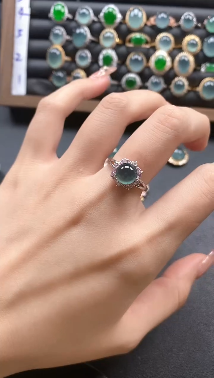 银S925镶嵌戒指翡翠5151-20
