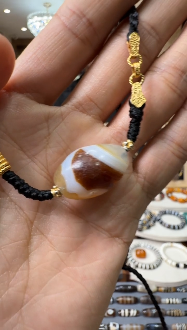 【闪购商品】玛瑙/玉髓珠宝半成品未镶嵌玛瑙珠项链