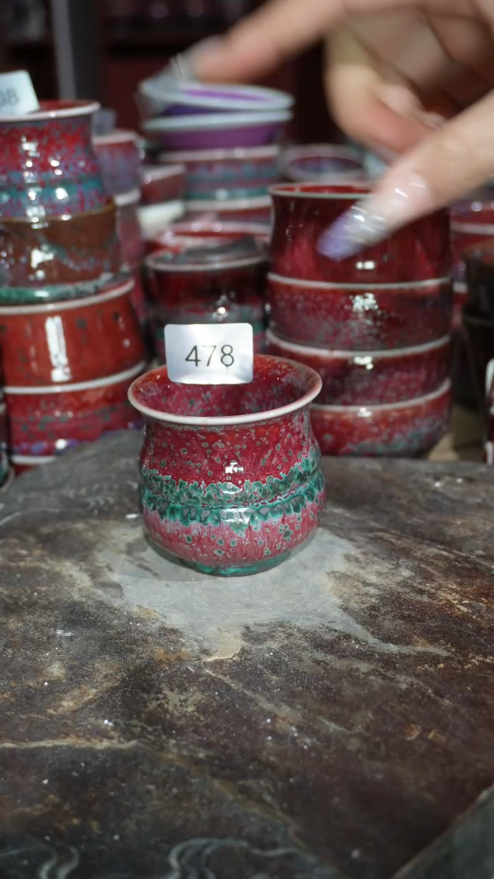 摆件陶精品窑变钧瓷茶器