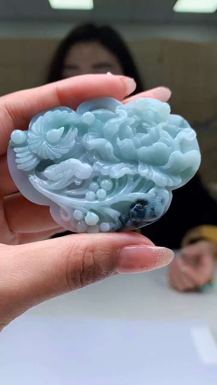 【闪购商品】定制翡翠未镶嵌4829MM-毛货挂件45