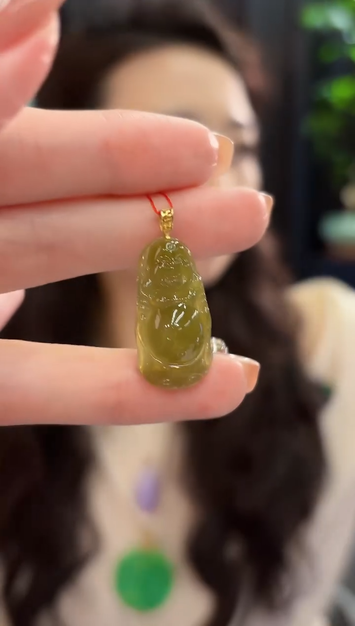 吊坠(不含链)18K金镶嵌翡翠 缅甸A货/支持复检/一件