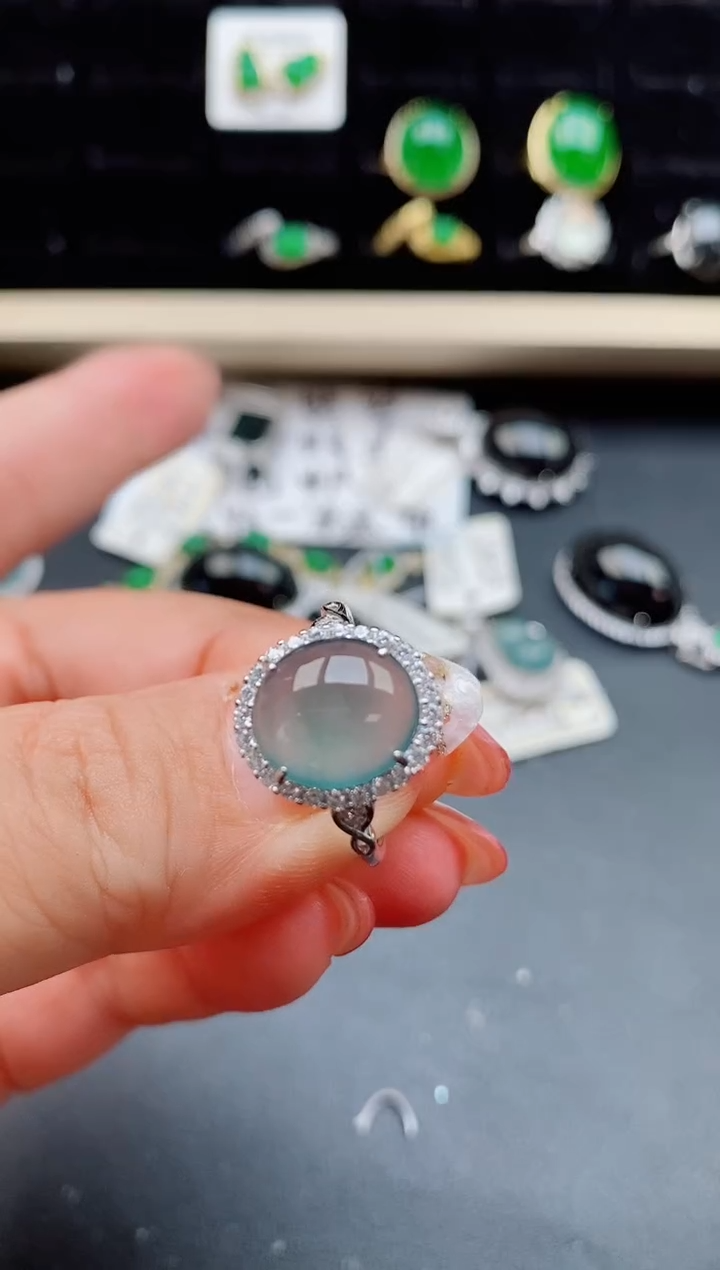 【闪购商品】翡翠戒指银S925镶嵌12112
