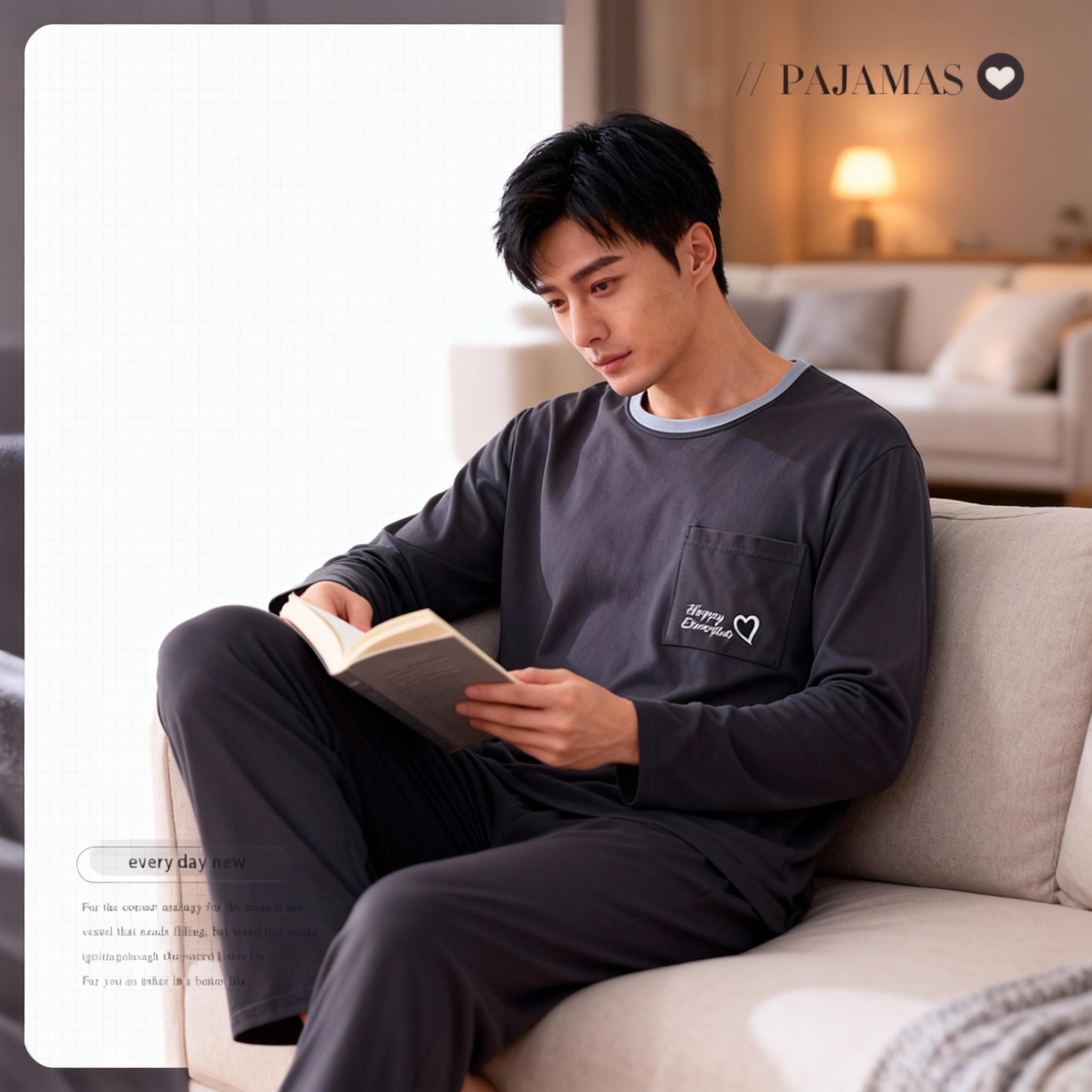 春秋款睡衣新款爆款男士纯棉睡衣长袖长裤可外穿家居服套装（0552）