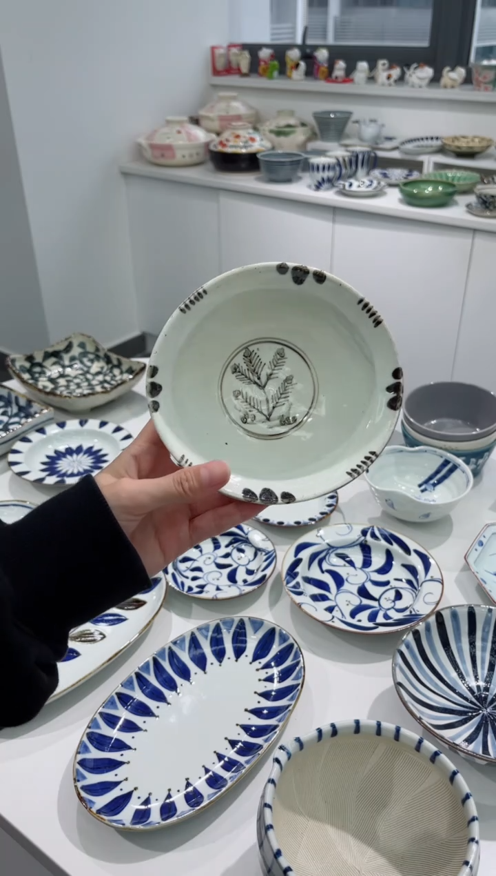 【闪购商品】瓷片若松椭圆小钵