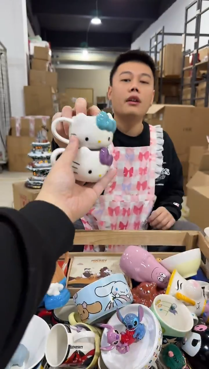 瓷片kkkt 一口杯 蓝色加紫色