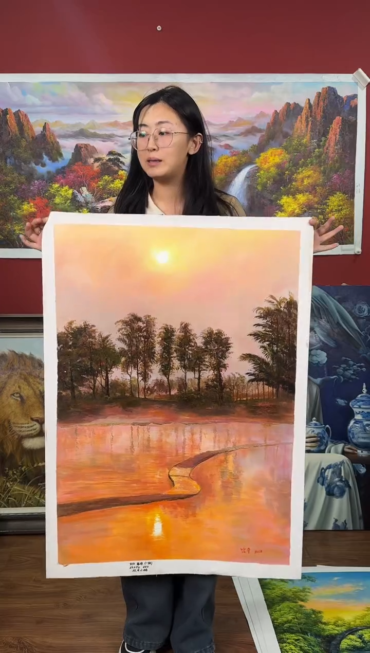 油画【72号】约90*60cm丨朝鲜原创纯手绘孤品油画丨顺丰包邮 