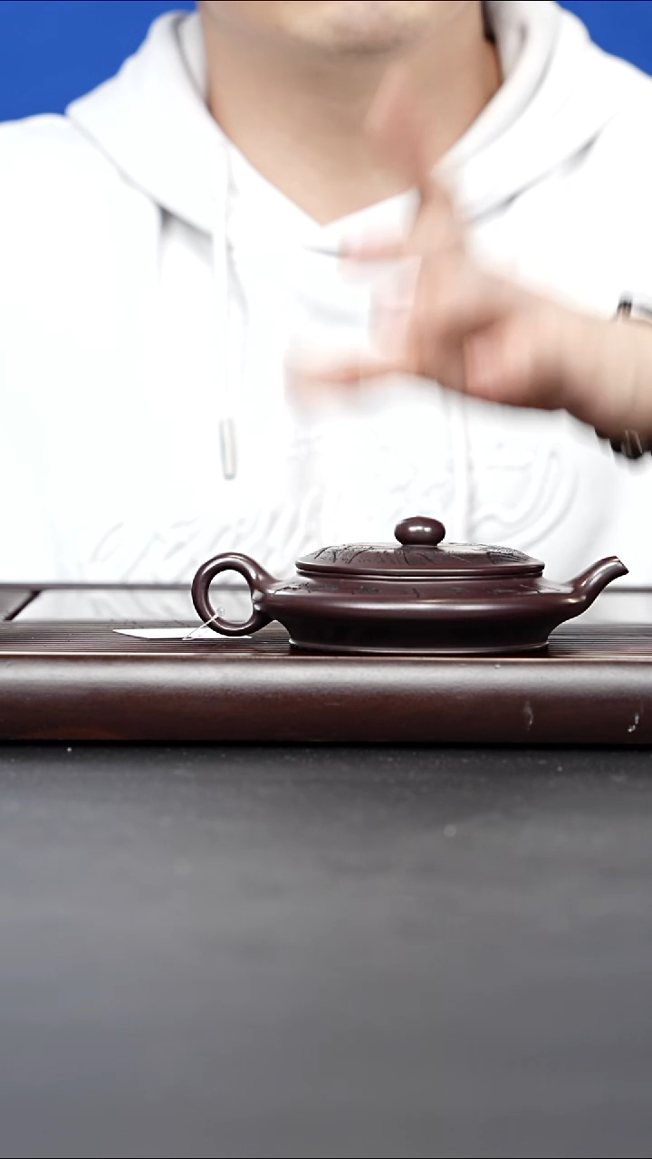 紫砂壶宜兴紫砂 虚扁龙山古乌泥 李传荣 263