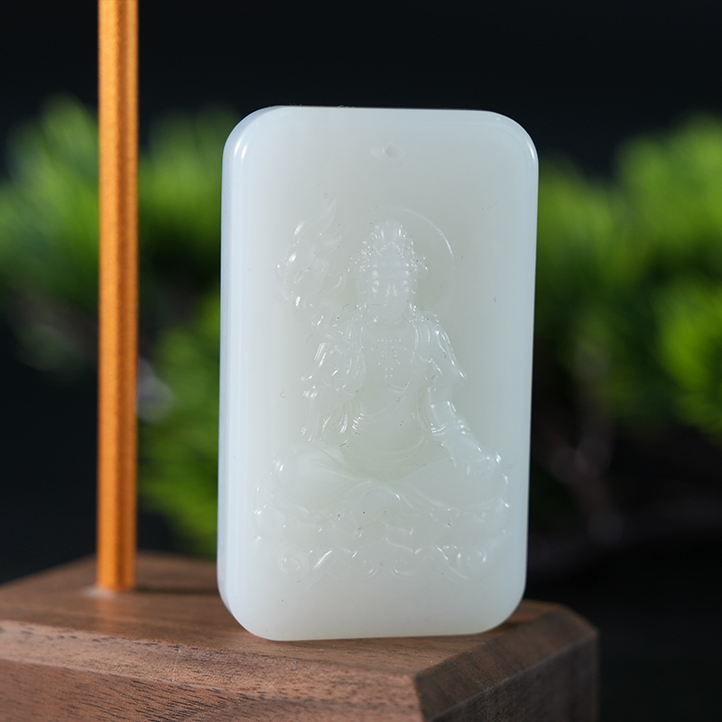 lot67 和田玉观音挂件/DW51226-046526 保利山东