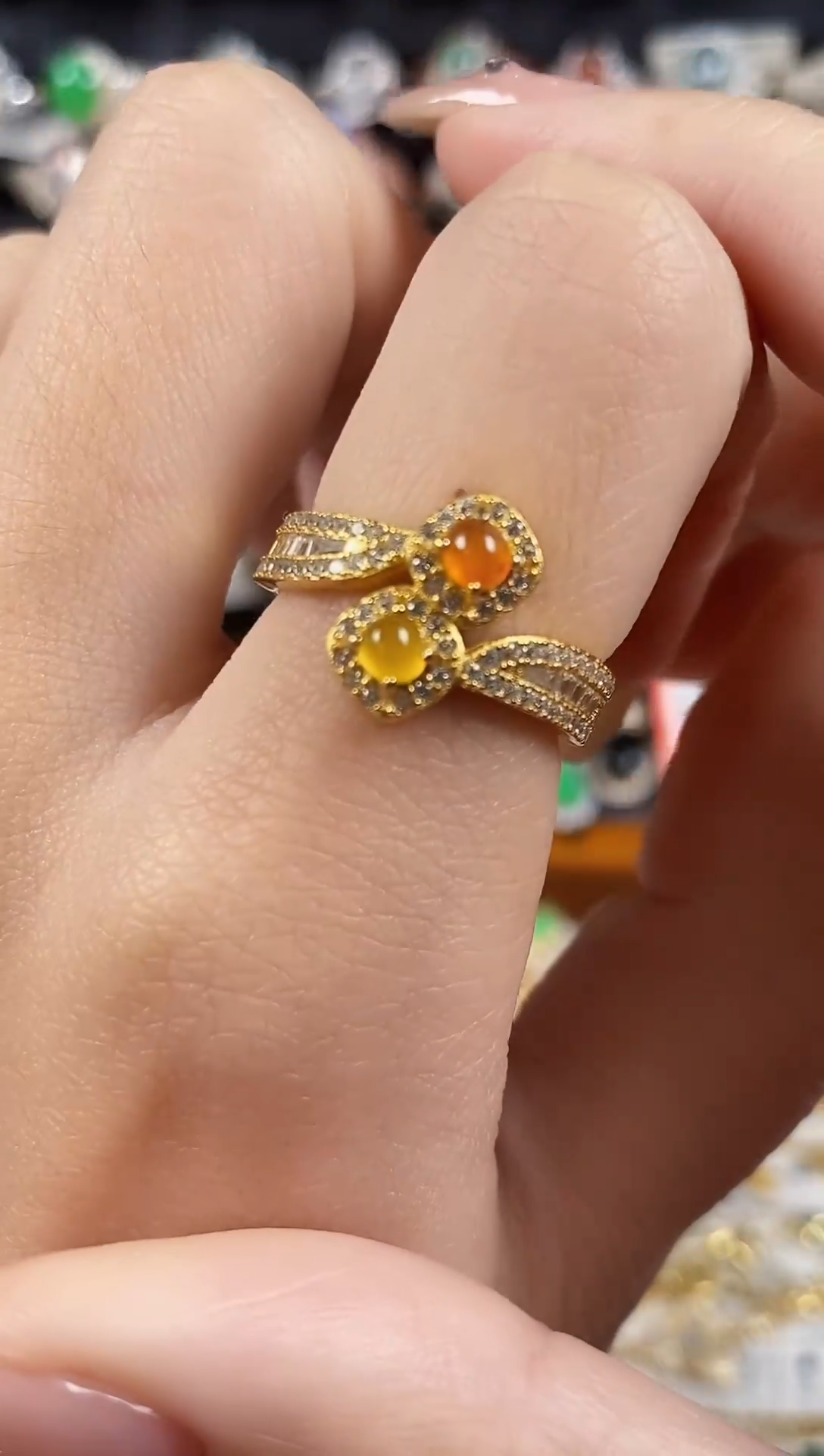 银S925镶嵌戒指翡翠 天然A货翡翠22