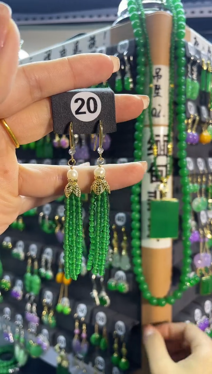 【闪购商品】翡翠耳饰银S925镶嵌20..