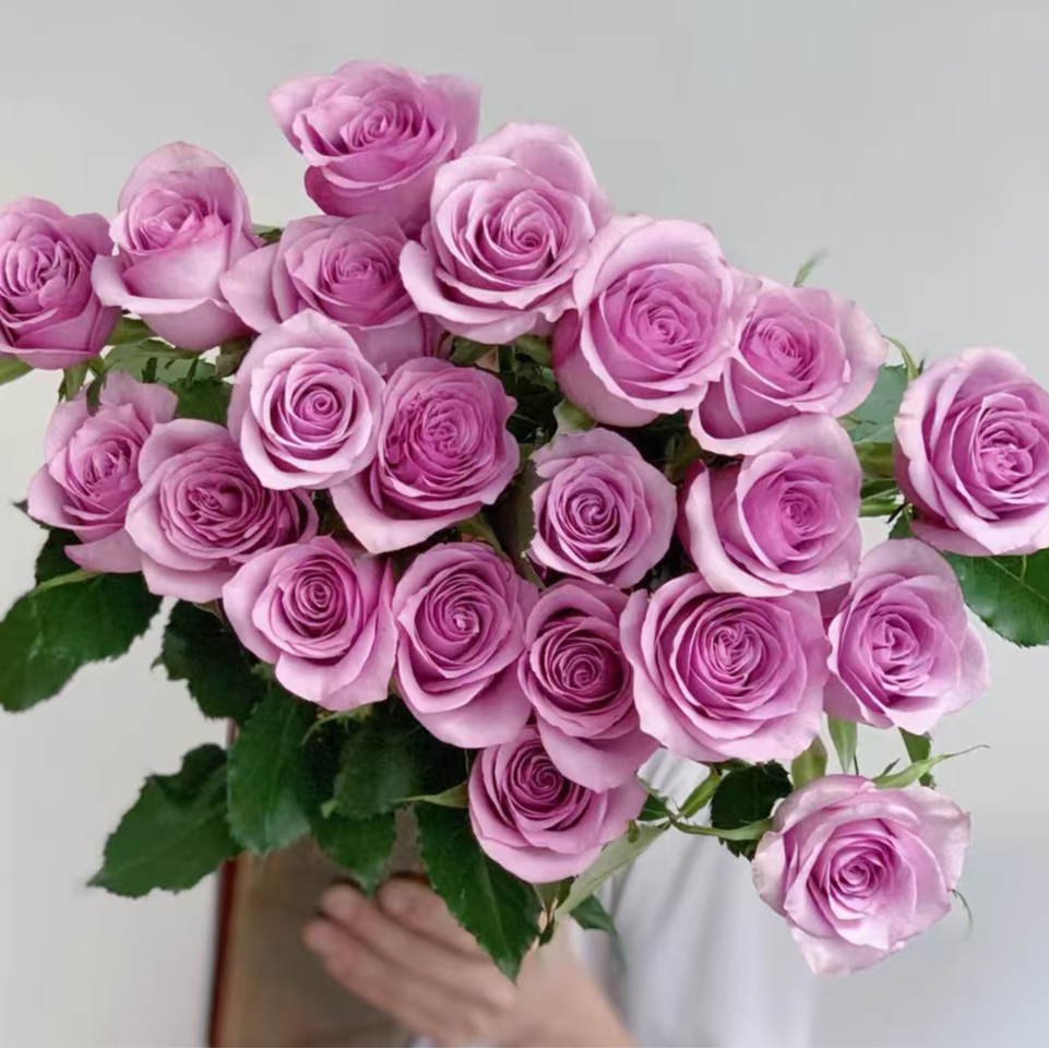 A3【紫玫瑰+情迷罗拉+百合+绣球+紫罗兰+风铃+弗朗花+草】一单顺丰