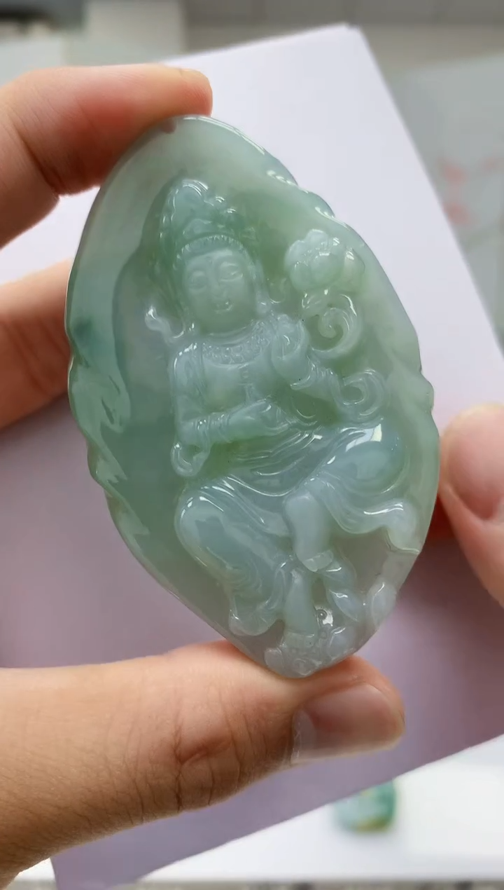 【闪购商品】定制翡翠未镶嵌4852bb-毛货挂件39