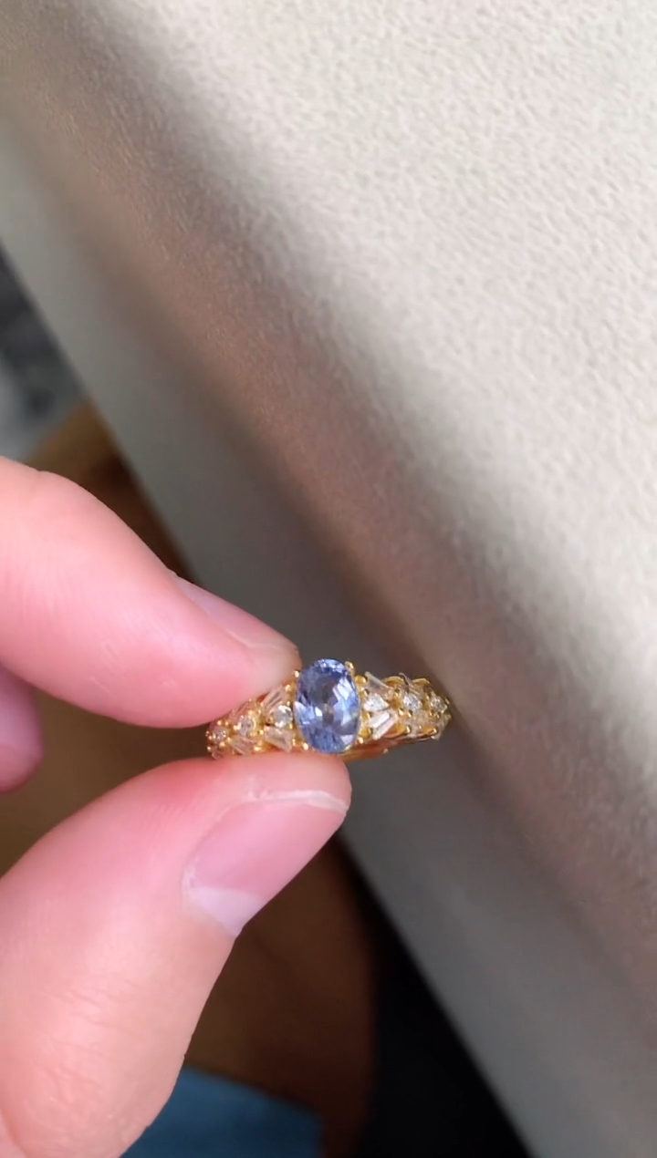 【闪购商品】蓝宝石戒指银S925镶嵌戒指