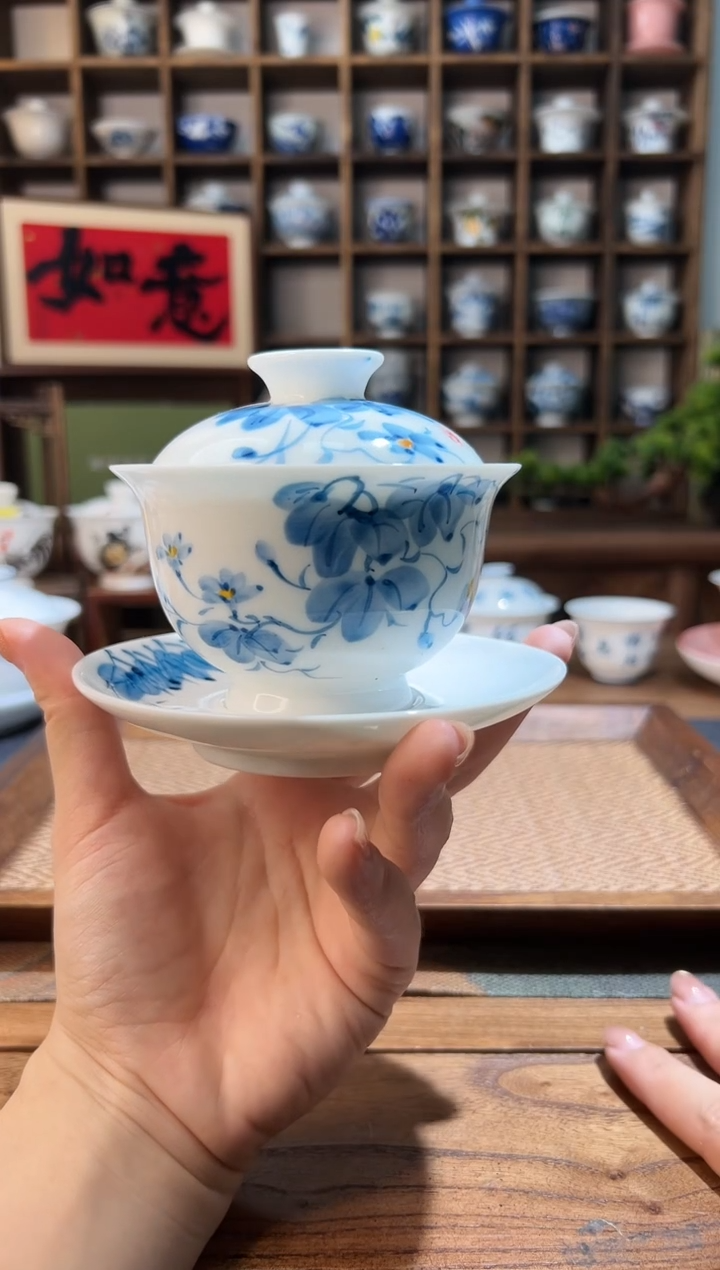 【闪购商品】牵牛花大盖碗+牵牛花底托    