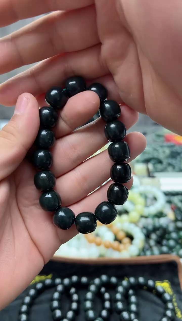 手串未镶嵌和田玉新疆他先油青14