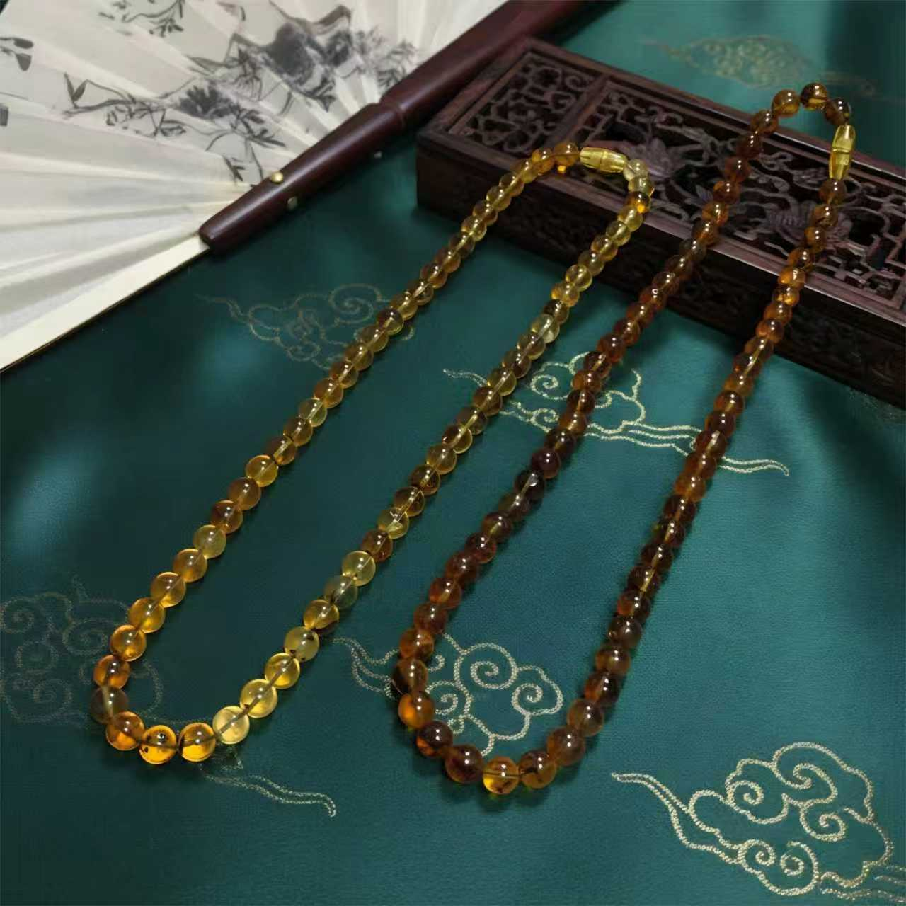 M2937（黑哥）卡8左右-琥珀黑龙花珀项链-多样性发其一WR