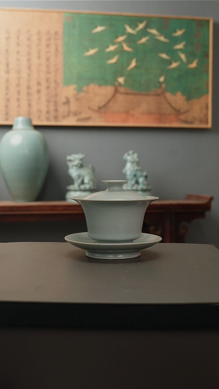 原产地原矿     马蹄三才盖碗 