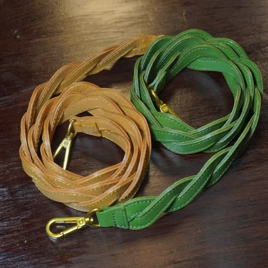 【 小梁师傅 】头层牛皮双层对贴缠绕麻花百搭时尚肩带