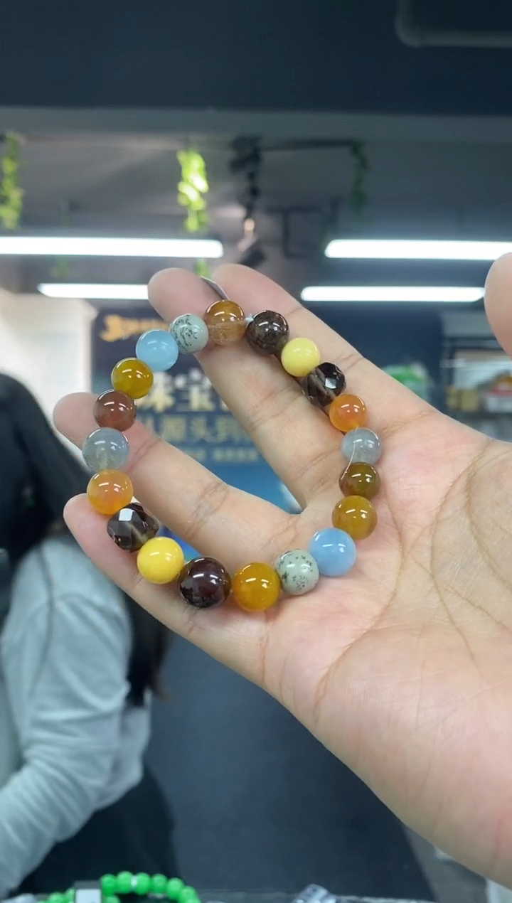 水晶手链未镶嵌多样性发其一颜色微差