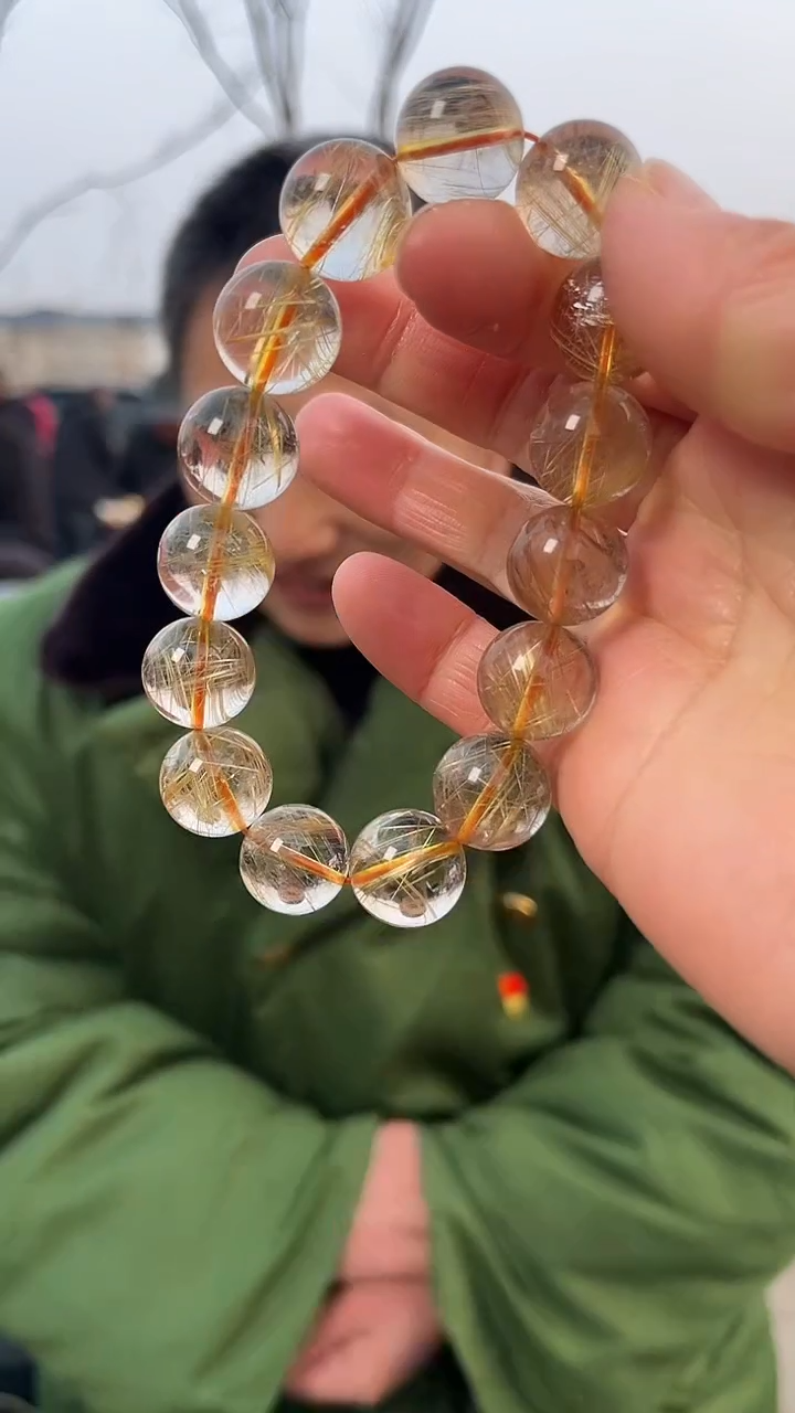 【闪购商品】发晶手链未镶嵌天然发晶手串多样性发一15mm