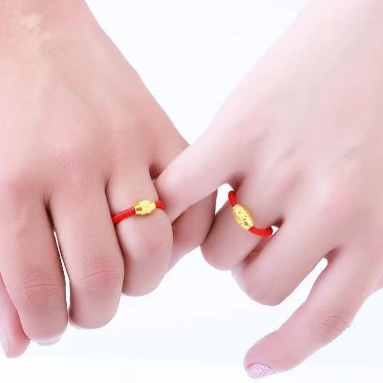 【粉丝专享】红绳珠珠戒指指环 情侣 素款气质时尚简约