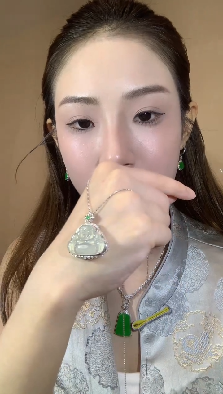 吊坠(不含链)18K金镶嵌翡翠A14 不含链