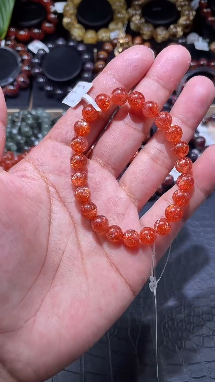 未镶嵌手链日光石金太阳手链单圈8mm