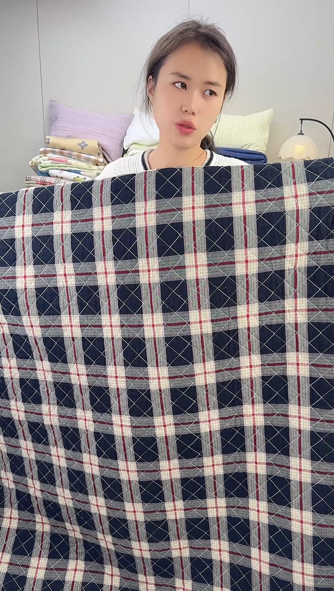 棉纯棉灰色宫大格230*250