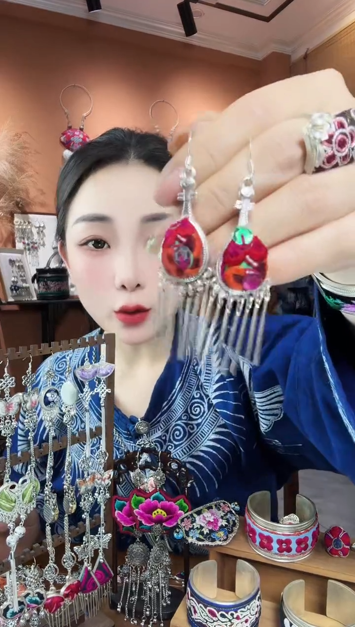 刺绣纯手工民族风耳环