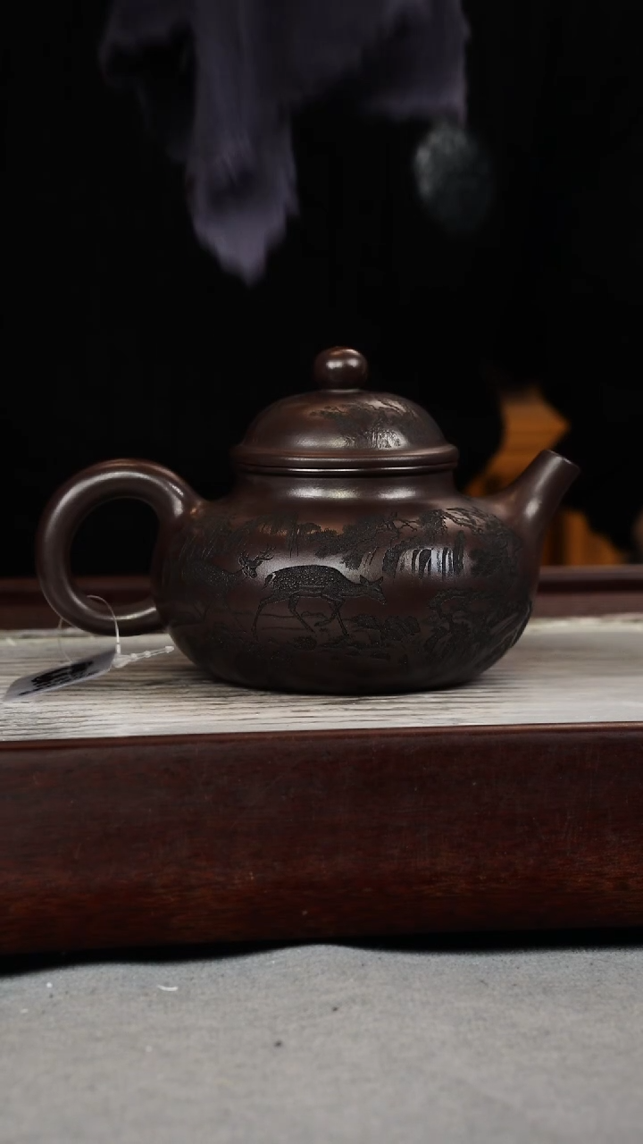 【闪购商品】紫砂茶壶紫罗兰 容天 梅花鹿