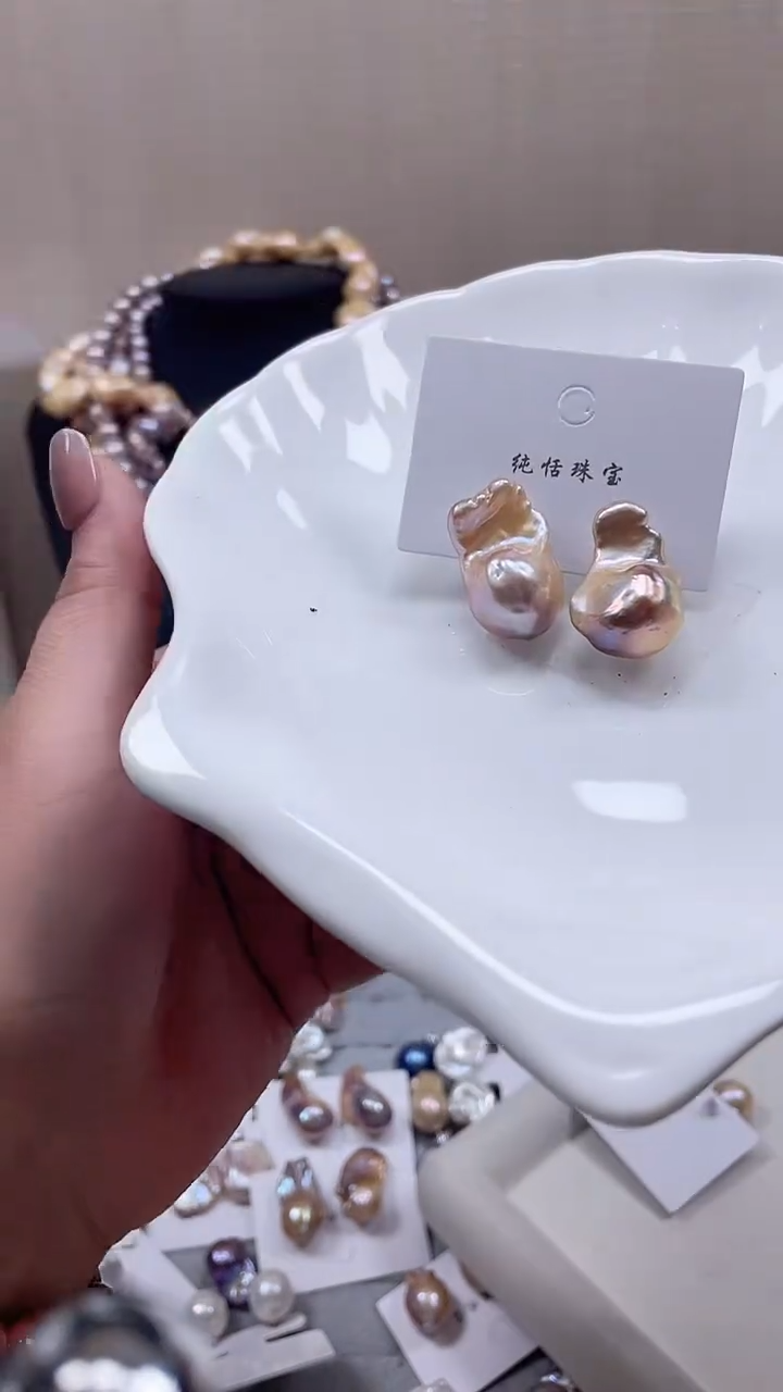 未镶嵌耳饰淡水珍珠【纯恬饰品】