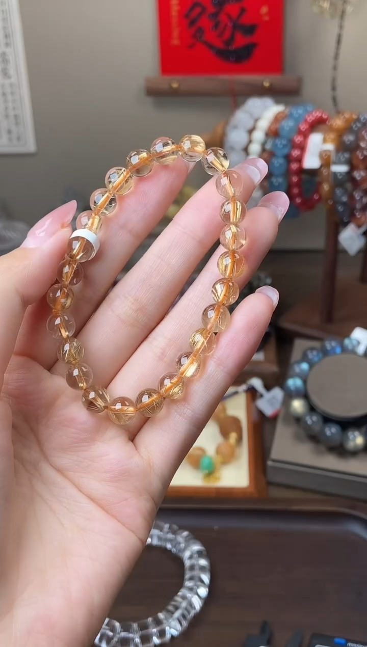 水晶手链未镶嵌7.5mm钛晶