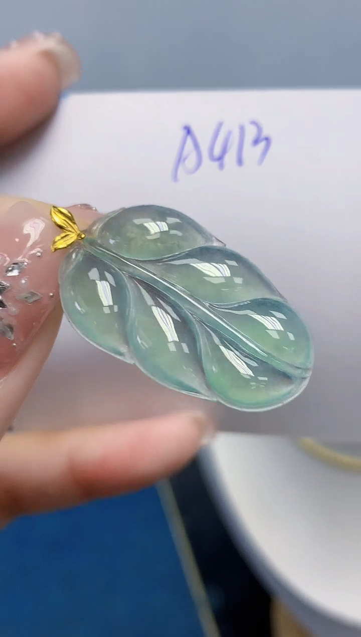 颈饰18K金镶嵌翡翠天然缅甸翡翠A货翡翠百元以上9元证书费自理