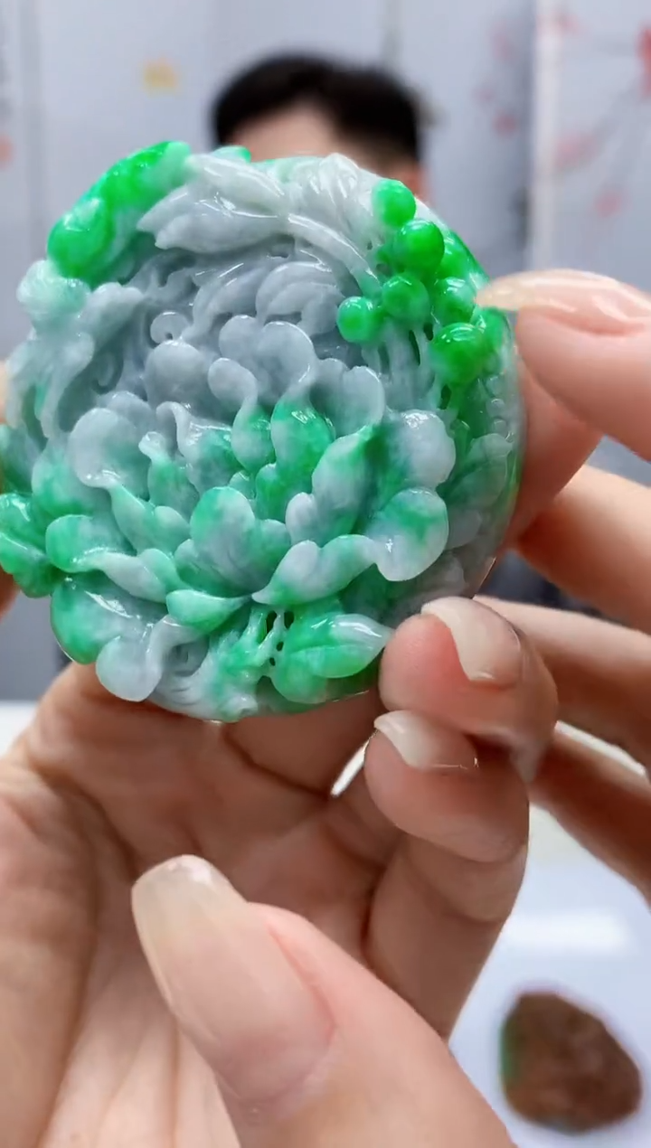 【闪购商品】定制翡翠未镶嵌4917lr-毛货挂件39