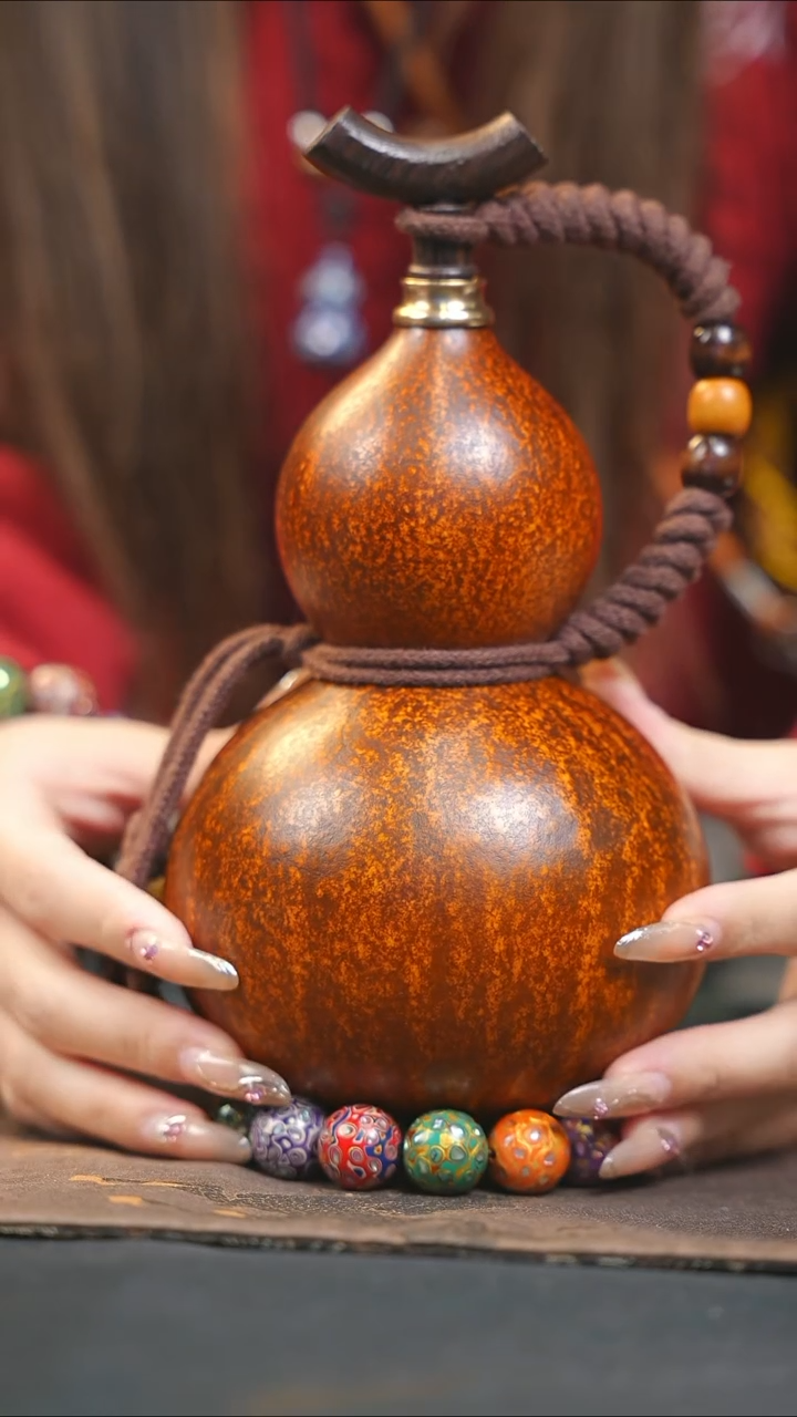 【闪购商品】WJ197大漆酒葫芦不包手串及旋转底座