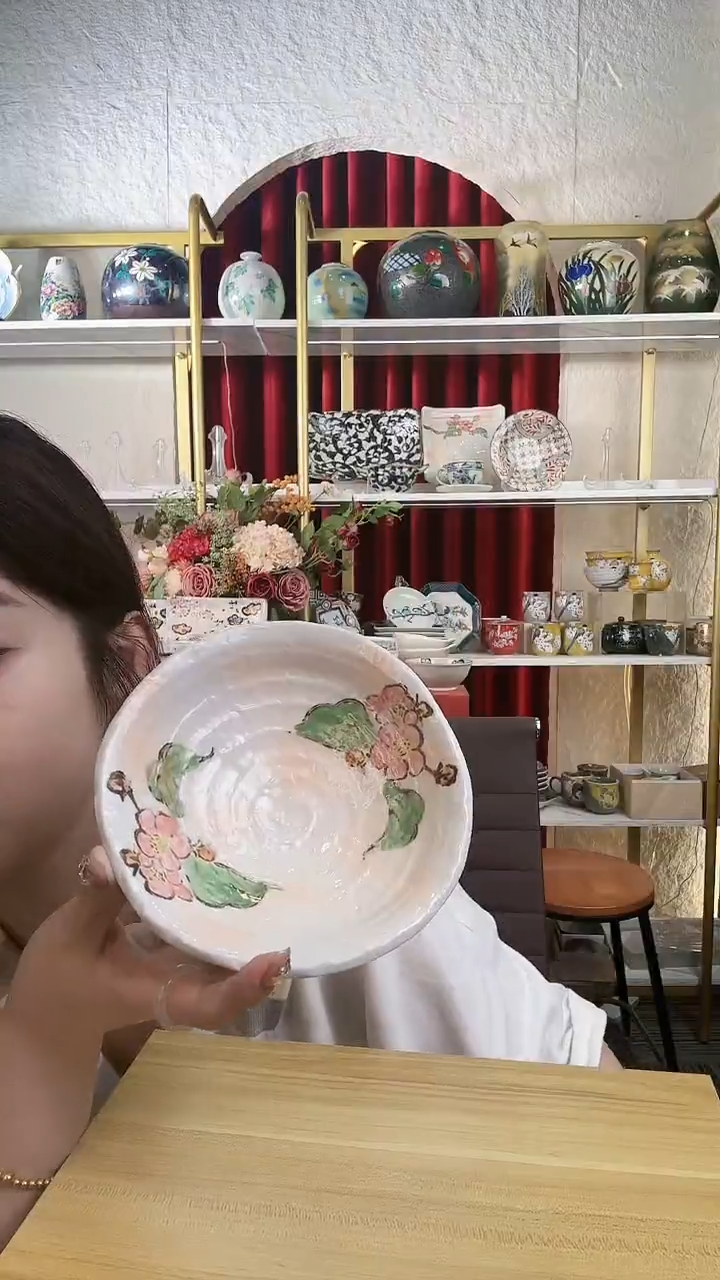 盘山樱花三足浅钵进口一个