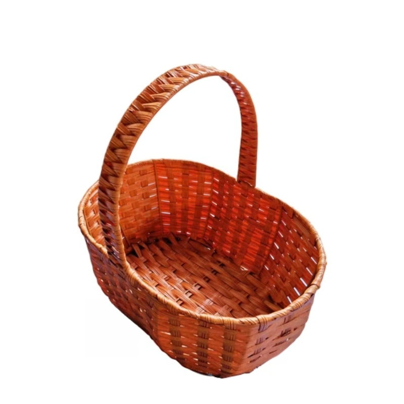 大号仿藤手工编织拜拜手工编织复古美式简约买菜提篮收纳筐手提篮