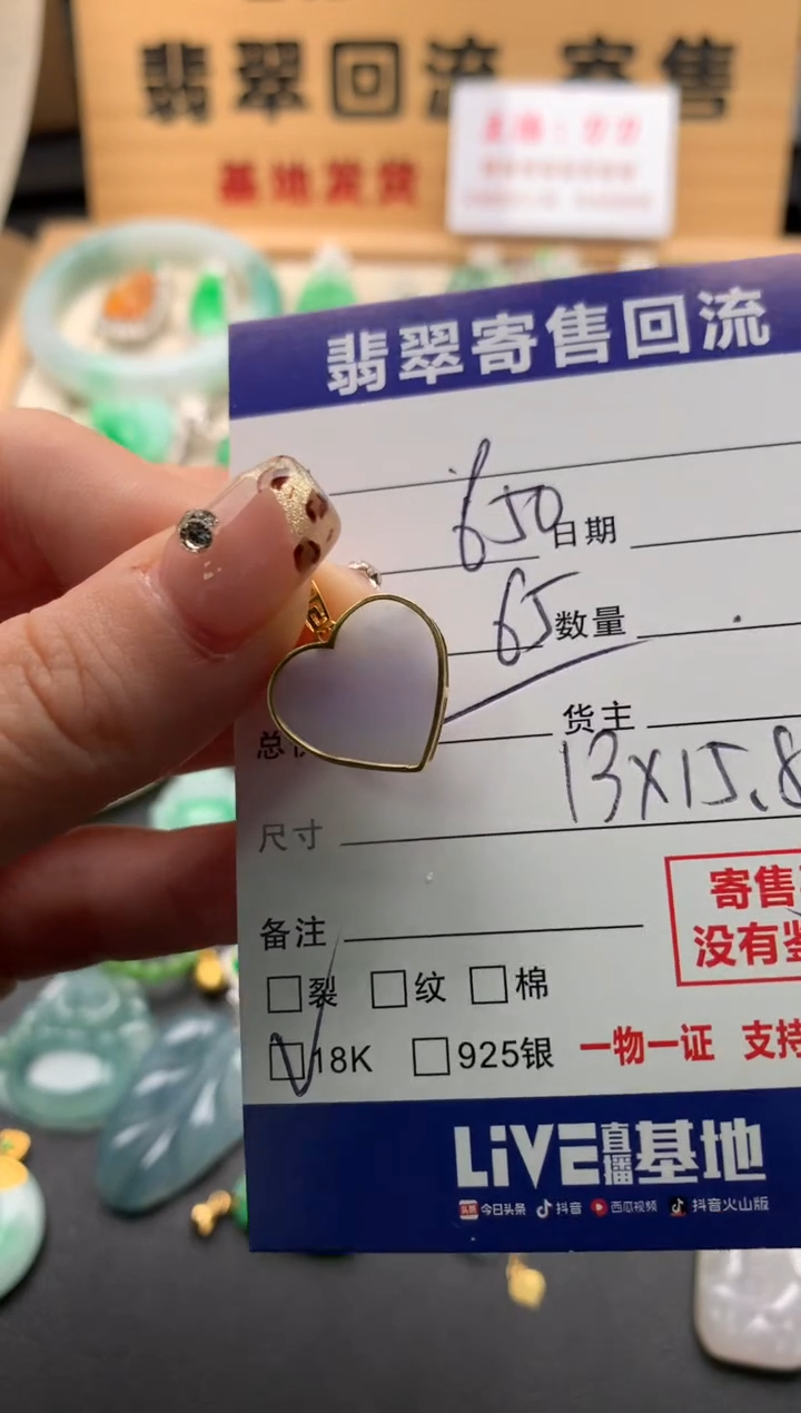 翡翠18K金镶嵌颈饰10128940