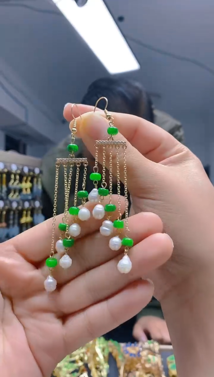 【闪购商品】翡翠耳饰合金377翡翠耳钩