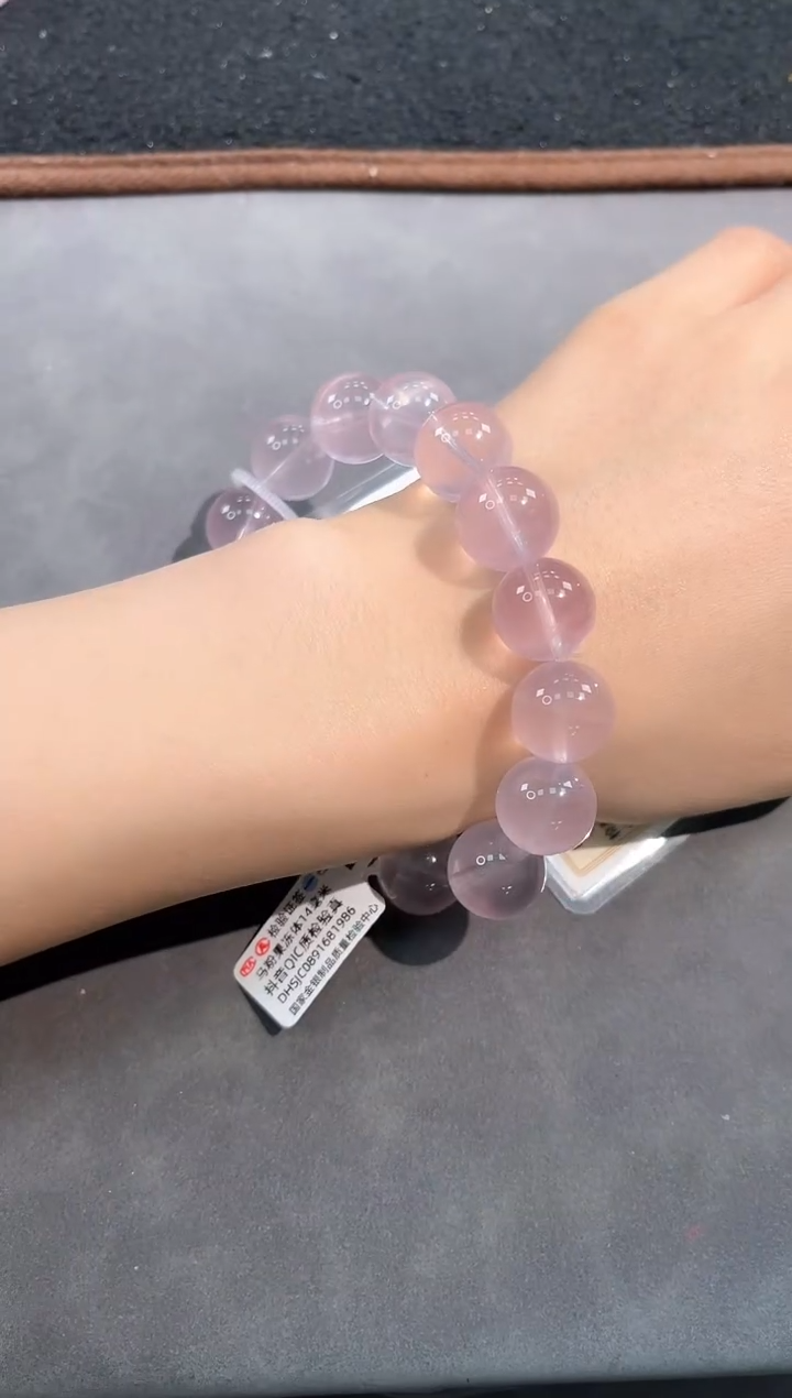 【闪购商品】芙蓉石手链未镶嵌38号马粉果冻粉单圈14mm
