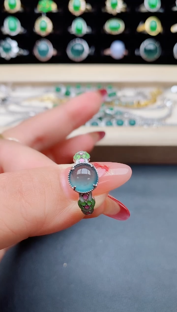 【闪购商品】翡翠戒指银S925镶嵌5080850