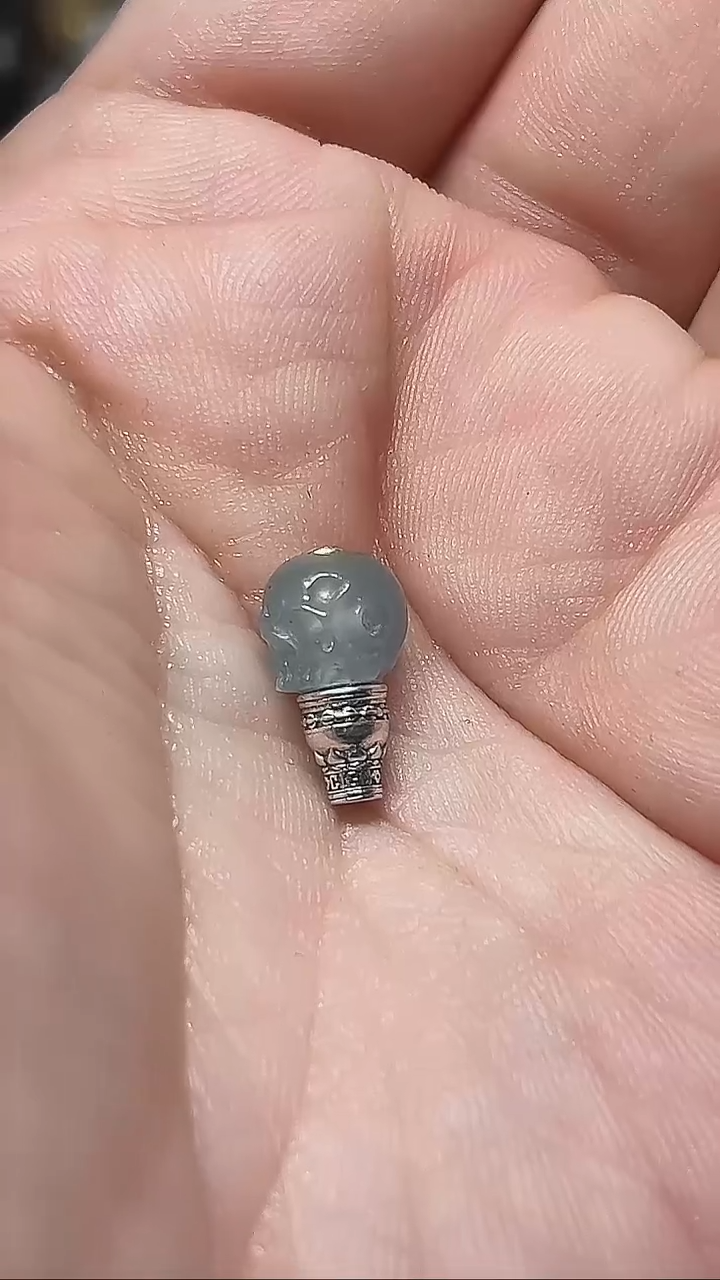 未镶嵌挂件翡翠半鄂骷髅三通7.5mm