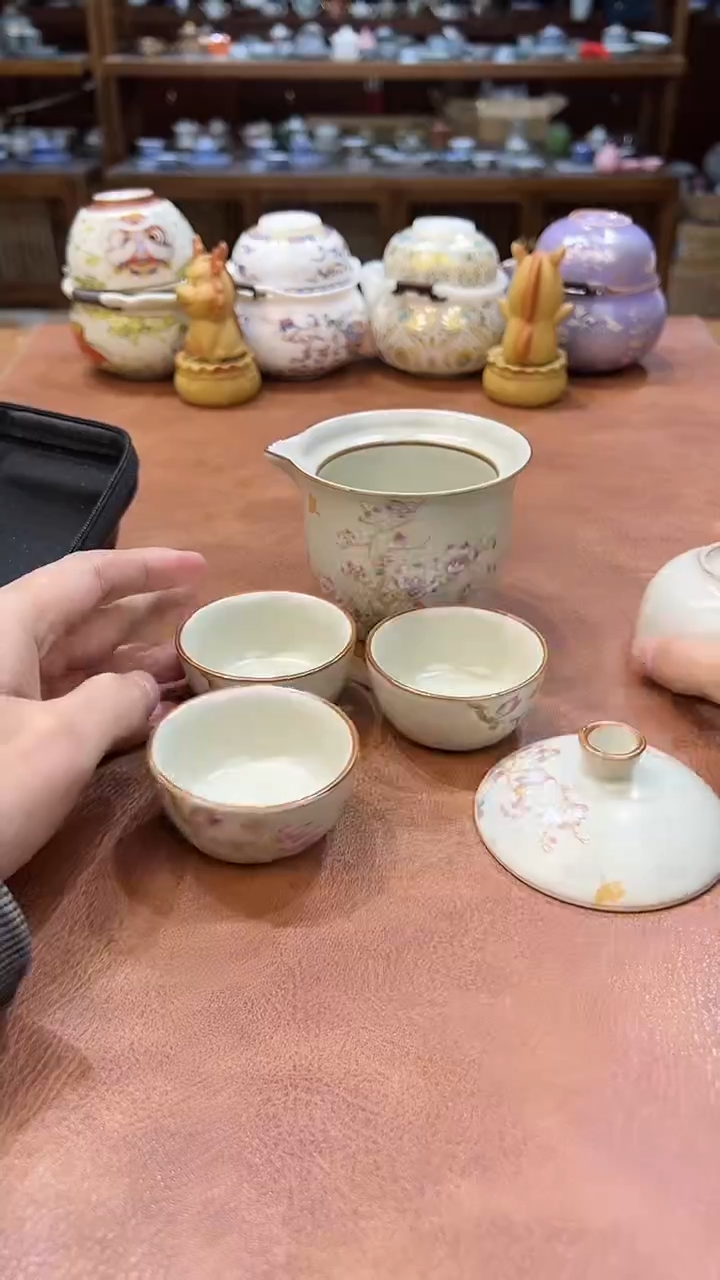 真的很便宜会开片的旅行茶具