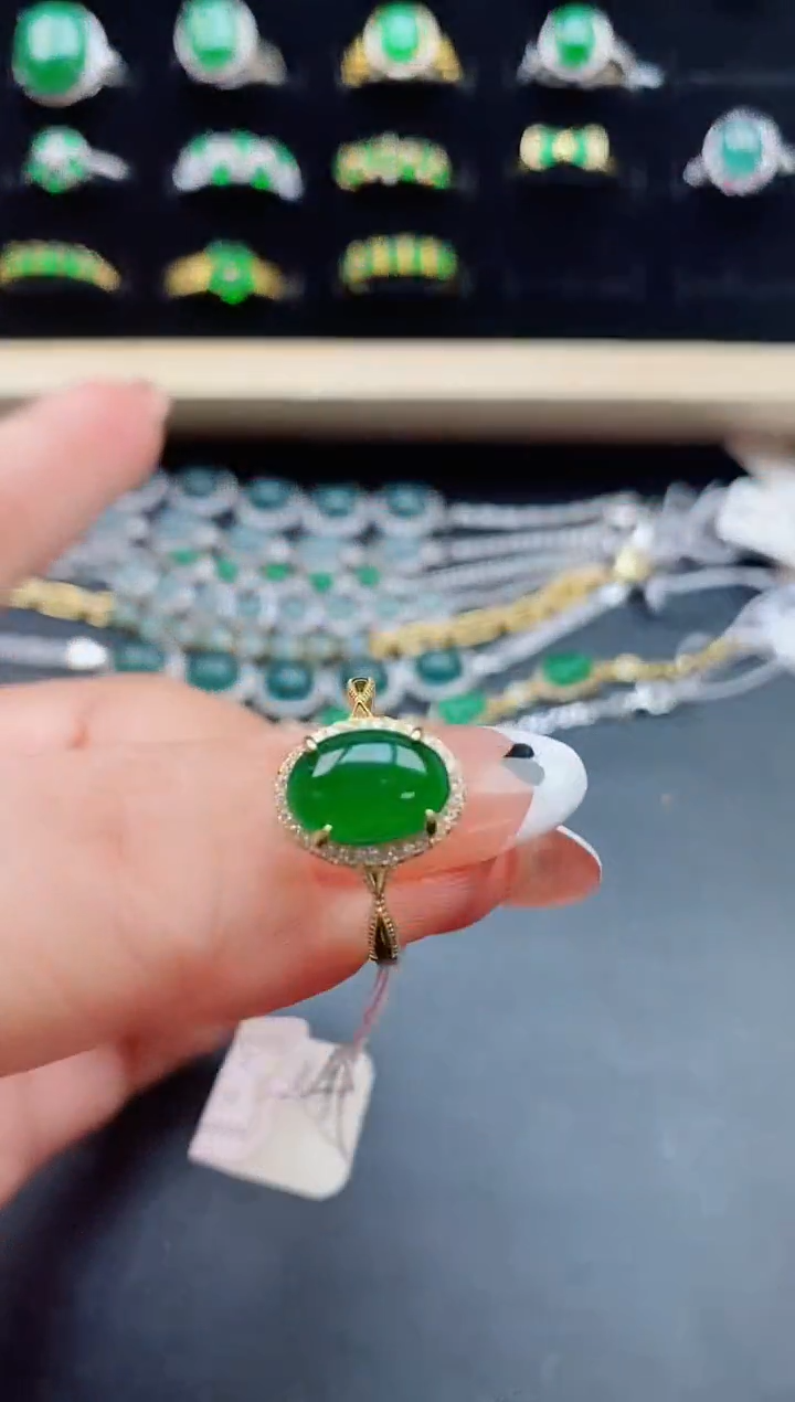 【闪购商品】翡翠戒指银S925镶嵌1321