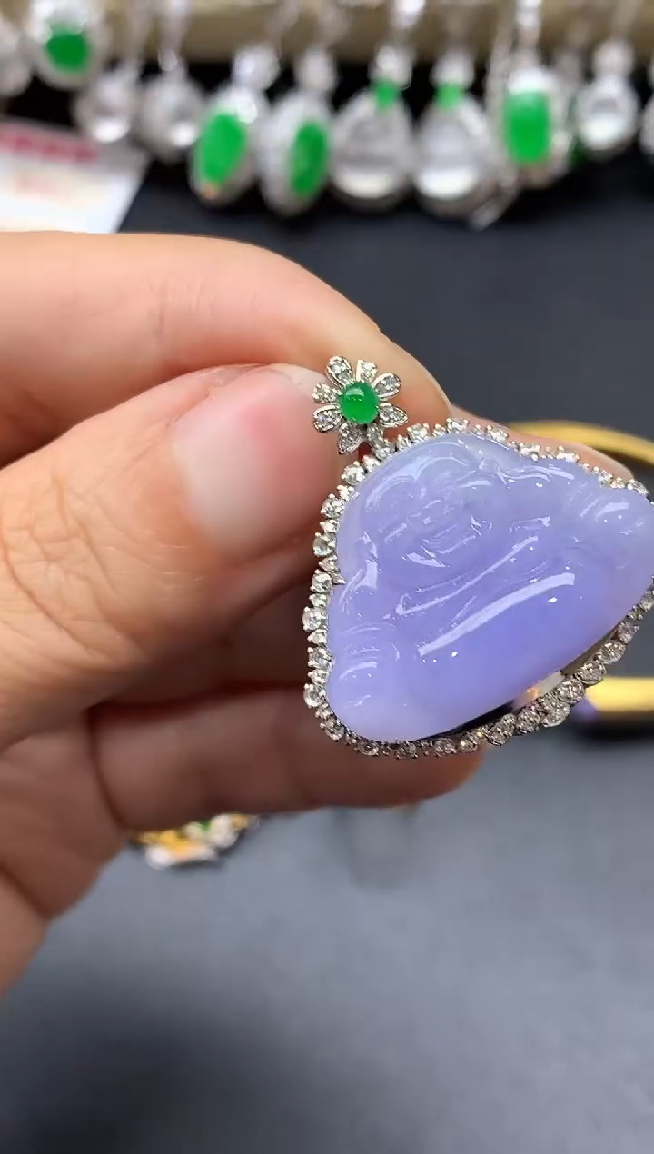 颈饰18K金镶嵌翡翠776-中国好珍宝