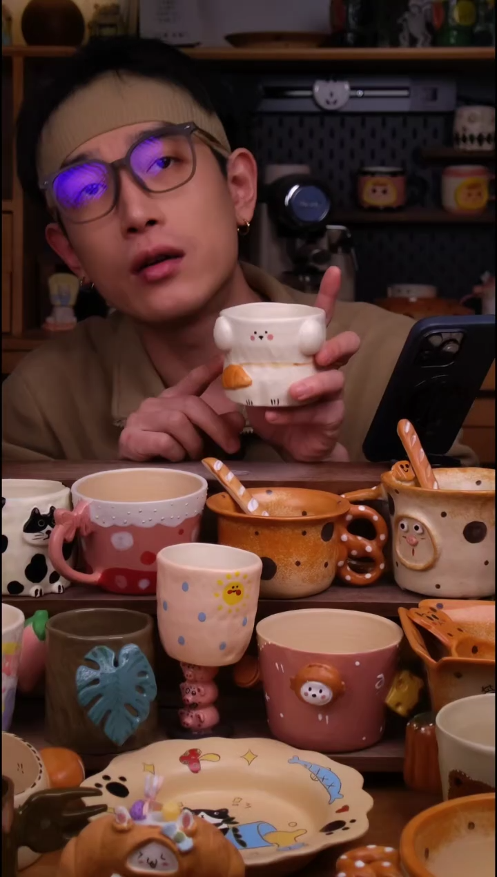 杯子陶景德镇可爱设计师款陶瓷