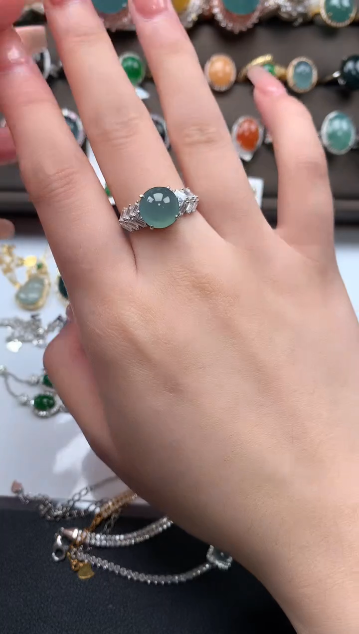 【闪购商品】翡翠戒指银S925镶嵌512124