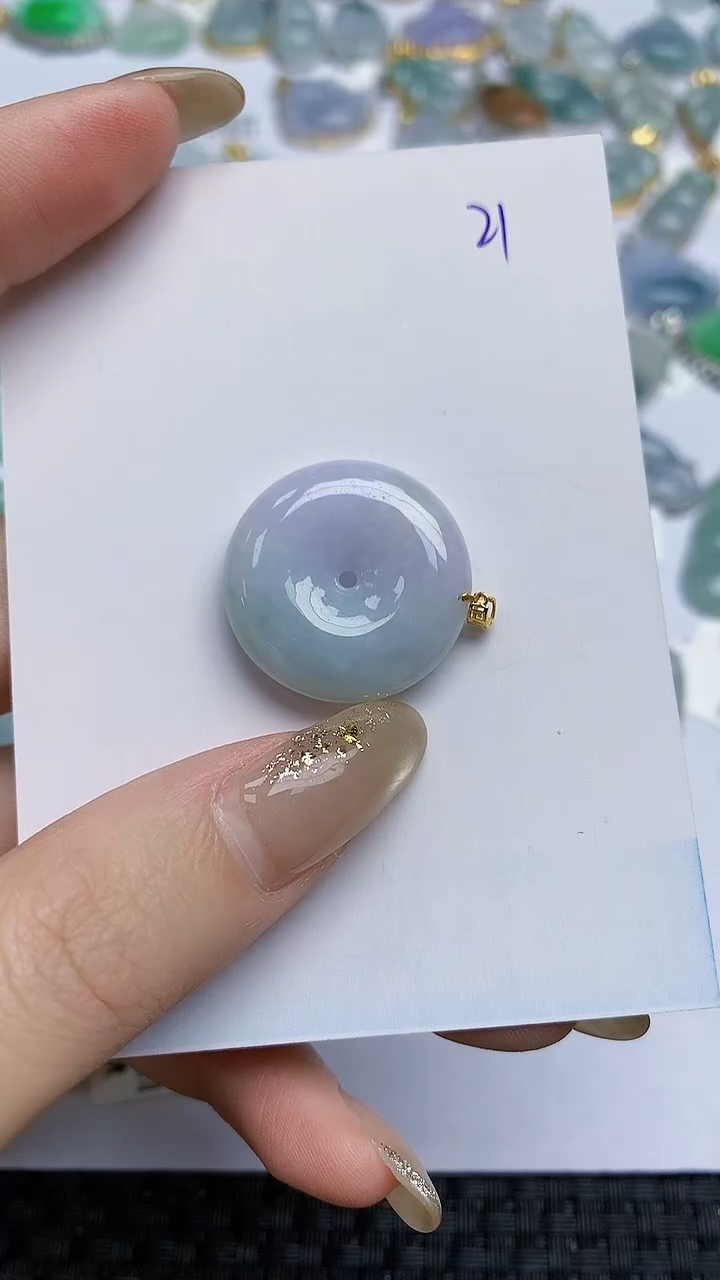 【闪购商品】翡翠颈饰18K金镶嵌天然A货翡翠 49